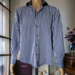 NWOT BUGATCHI UOMO Striped Button Up Size MED